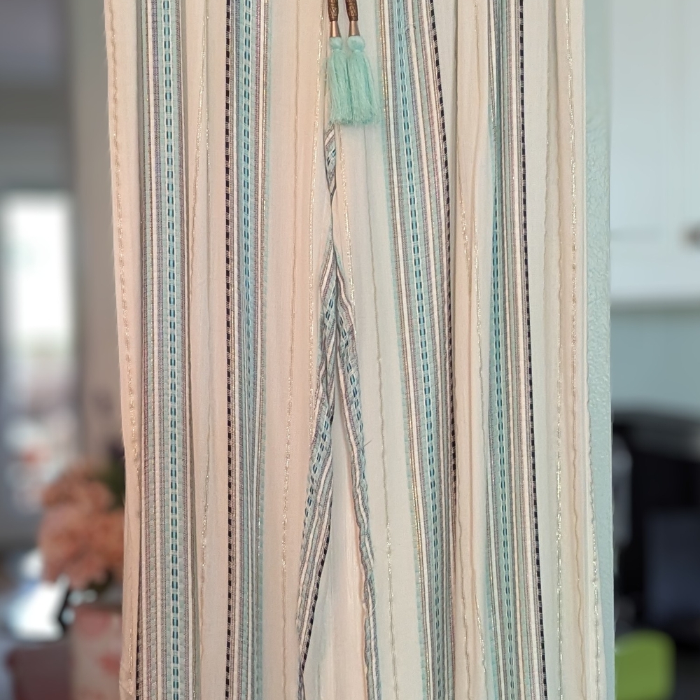 Striped Curtain with Tassel